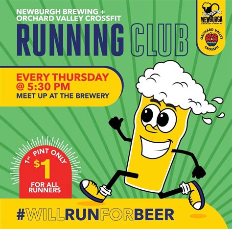 Newburgh Brewing Running Club Weekly Meetup!, Newburgh Brewing Company ...
