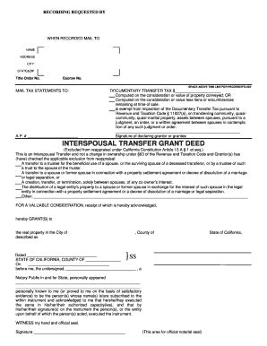 Interspousal Transfer Grant Deed - 1Listing - Fill and Sign Printable ...