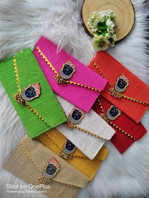 Jute Shreenathji gota envelopes clutches for wedding favours 🎁, Navrat ...