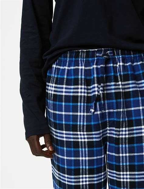 Buy Brushed Cotton Checked Pyjama Set at Marks & Spencer