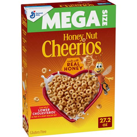 Honey Nut Cheerios Heart Healthy Gluten Free Breakfast Cereal, Mega ...