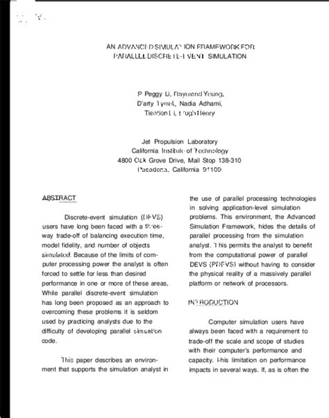 Image result for Parallel Discrete Event Simulation