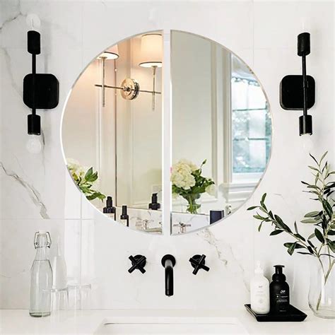 Scandinavian Frameless Beveled Modern Semi Circle Bathroom Mirror ...