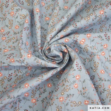 Rustic Blue Print cotton Poplin fabric - Spring / Summer | Katia.com