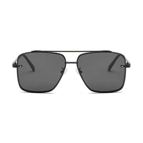 4Flaunt Bold Series Metal Frame Square Sunglasses - Black