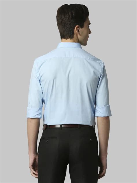 Men Blue Slim Fit Solid Cotton Shirts – MyRaymond