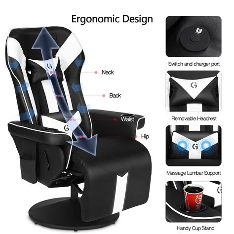 Buy King Throne Ergonomic Gaming Chair Swivel Reclining Chair Video ...