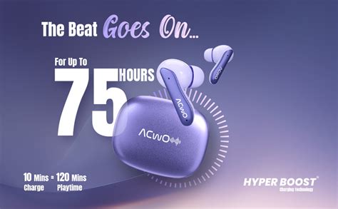 ACwO Dwots 111 Wireless in Ear Earbuds|Up to 75Hrs Battery Life|10Mm ...