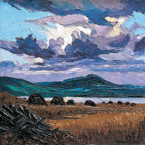Alan Cotton, Co. Kerry - Peat Stacks bordering the Bay | Messums Gallery