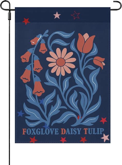 Amazon.com : Foxglove Daisy Tulip Yard Flag 12x18 One Size Double Sided ...