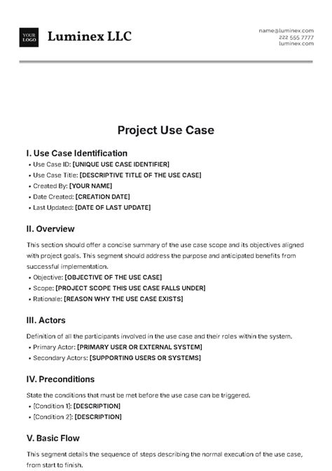 Image result for Use Case Description Template