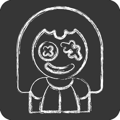 Icon Cursed Doll liée à la craie symbole d'Halloween Illustration de ...