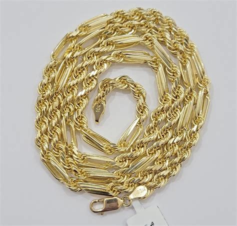 Solid 10k Gold Milano Rope Chain Necklace 28" 4.5mm Men's 10kt Yellow ...