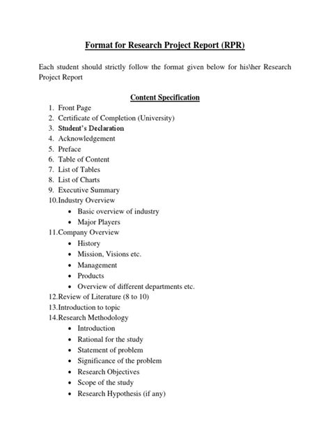 Image result for Research Project Report Example