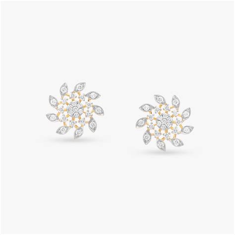 Floral Diamond Stud Earrings
