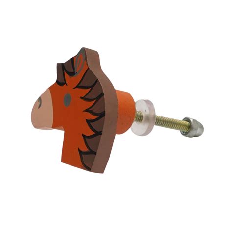 Multicolor Wooden Horse Knob for Kids Cabinet