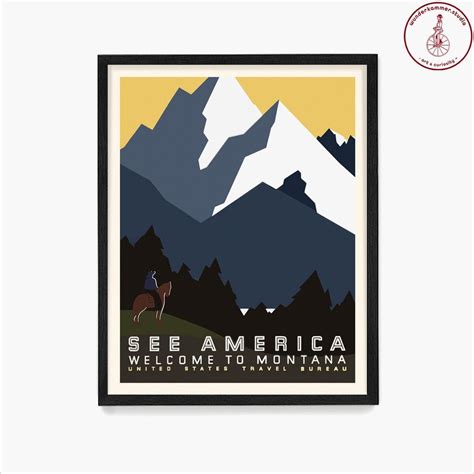 Montana Travel Poster: See America, WPA Art Print - Etsy