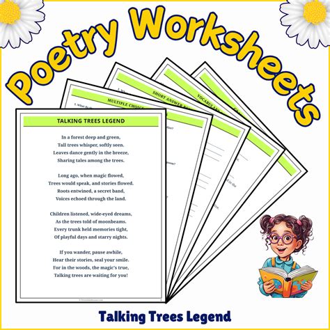 Talking Trees Legend | Poem Grammar Worksheet Printable Activity ...