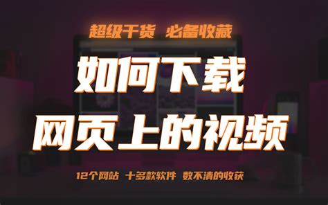 【干货】如何下载网页上的视频 - 收藏夹必备视频！12个网站，十多款软件，数不清 - 哔哩哔哩