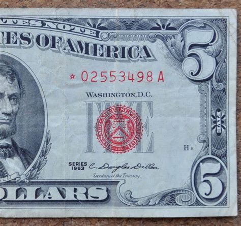Red Five Dollar Bill
