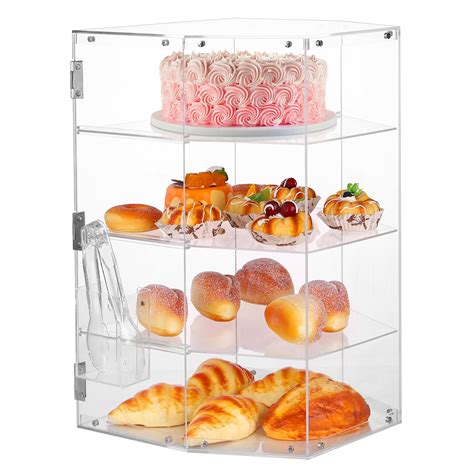 Amazon.com: 4-Tier Countertop Bakery Display Case, Acrylic Cake/Pie ...