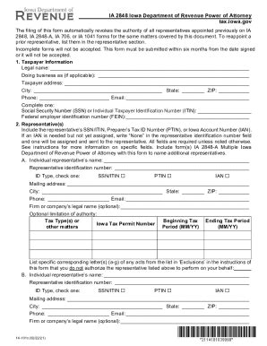 Tax.iowa.govsitesdefaultIA 2848 Iowa Power Of Attorney Form, 14101 ...