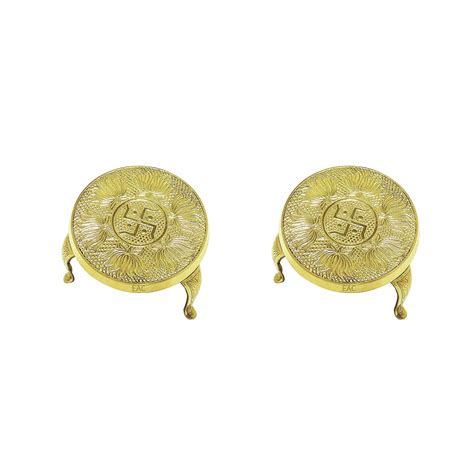 EAC Brass Traditional Mukali Stand/Pooja Diya Stool for Home Office ...