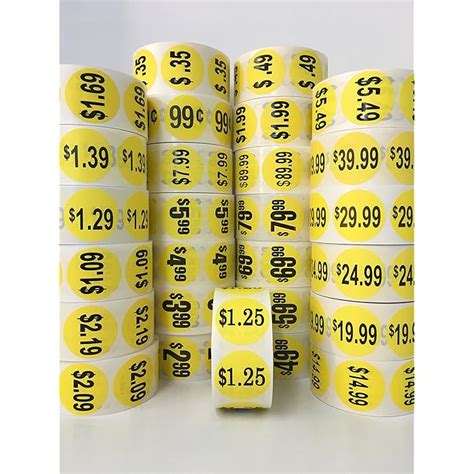 Buy 1000 Labels 1.5" Round Yellow $9.99 Pricing Price Point Retail ...