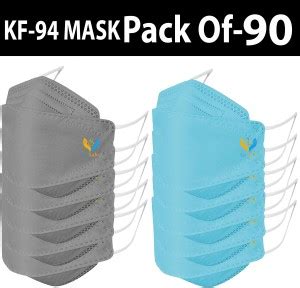 LeSafe Combo Pack Of 90 Pis KF94 Mask Different 4Layers Of Protection ...
