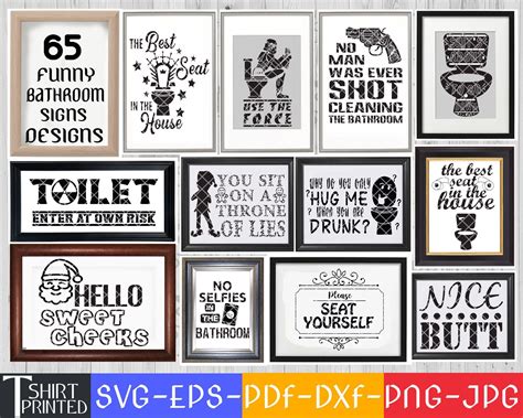 Bathroom Sign Svg Bundle, Bathroom Quote, Funny Bathroom Svg, Restroom ...