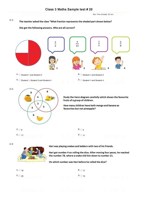 20 Printable Class 3 Maths Olympiad Sample Papers – Olympiad tester