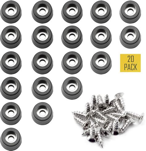 Rubber Cutting Board Feet with Stainless Washer and Screws, 1/2” Small ...