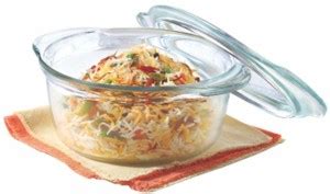 BOROSIL Glass Casserole - Oven and Microwave Safe Serving Bowl with ...