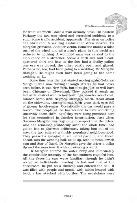 Short Stories 3 A Wedding In Brownsville - NCERT Book of Class 12 ...