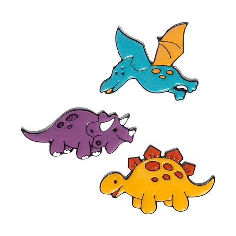 FURE Mesozoic Dinosaurs Enamel Pin Multicolour Set for Men & Women ...