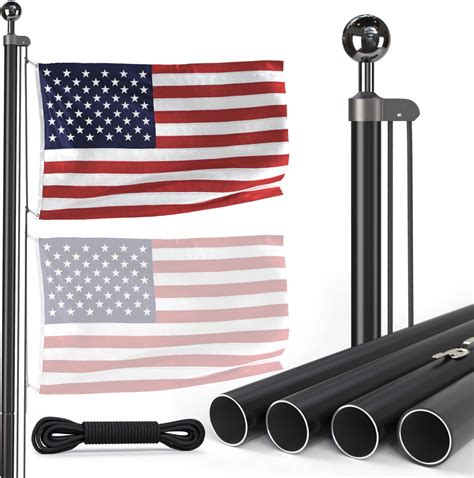 Amazon.com : 18FT Heavy Duty Flag Pole Kit for Outside – Tough US Steel ...