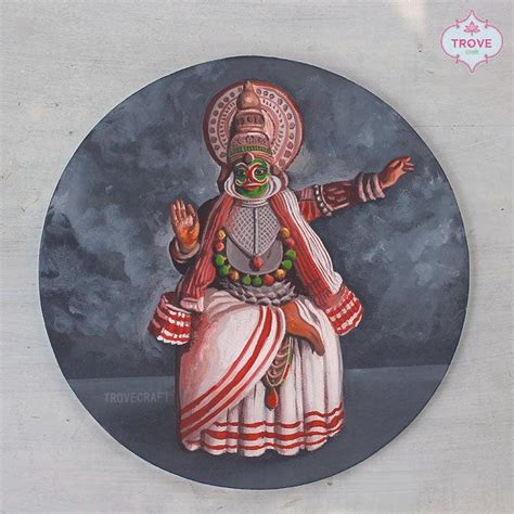 12" Contemporary Painting of Kathakali Sculpture on Canvas – Trove ...
