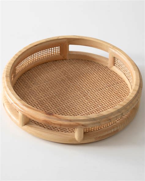 Rattan Round Serving Tray | Rangbagh