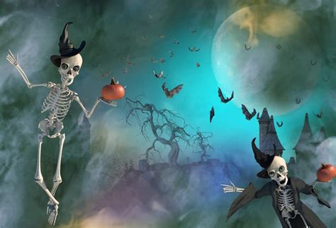 Laeacco 5x3ft Halloween Theme Backdrop Vinyl Gloomy Moonlight Ghastly ...