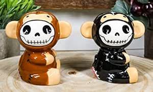 Buy Ebros Furrybones Munky Twins Voodoo Skeleton Monkeys Ceramic Salt ...