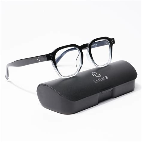 Eyejack Black & Transparent Square Eyeglasses for Men & Women (3797CL5 ...