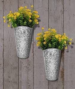 A.H Royal Art Decorative Galvanized Metal Wall Planter, Wall Vase Decor ...