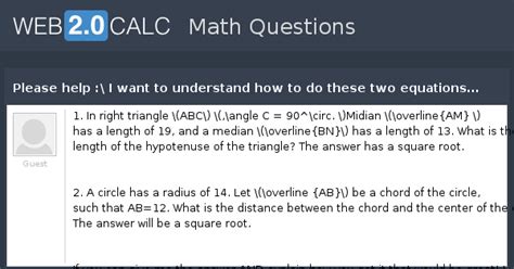 View question - Please help :\ I want to understand how to do these two ...