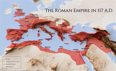 Map of the Roman Empire in 117 AD