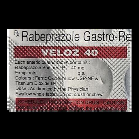 VELOZ 40MG TABLET 10'S : View Price, Combination and Alternatives | Medkart