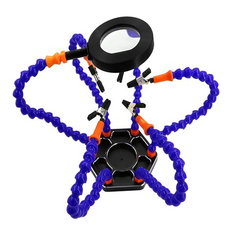 Buy Five Arms Helping Hands With Led Lighted Magnifier, Soldering Pcb ...