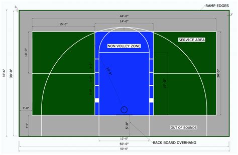 Multi-Sport Pickleball/Basketball Court Flooring, Kit, 30x50