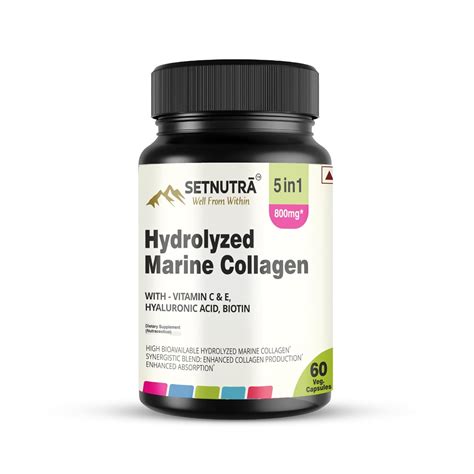 Buy SETNUTRA Hydrolyzed Marine Collagen 8mg – 5-in-1 Beauty Supplement ...