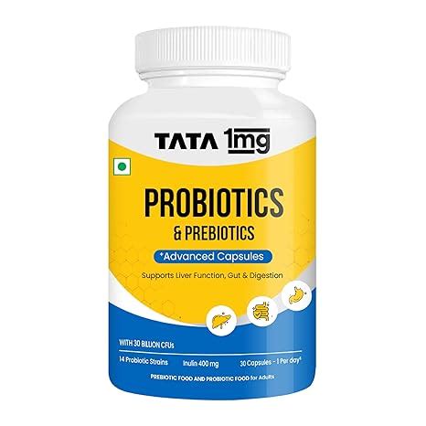 Tata 1mg Probiotics Capsules with Prebiotic Fiber