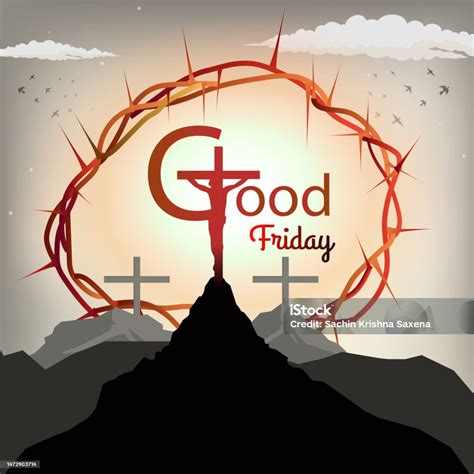 Good Friday Banner Of Jesus Christ Crucifixion Stock Illustration ...